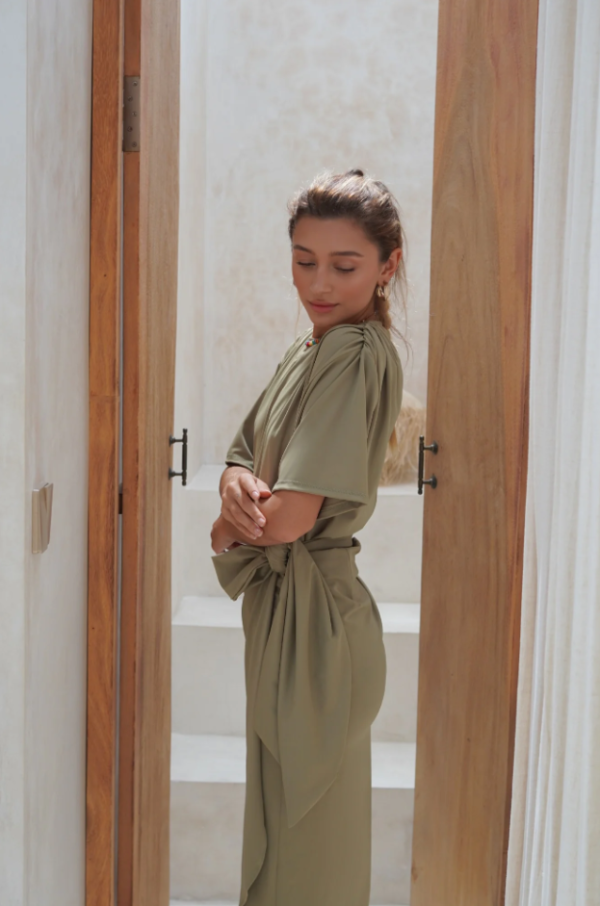 Mona Set with Ana Wrap Skirt - Olive - Image 2